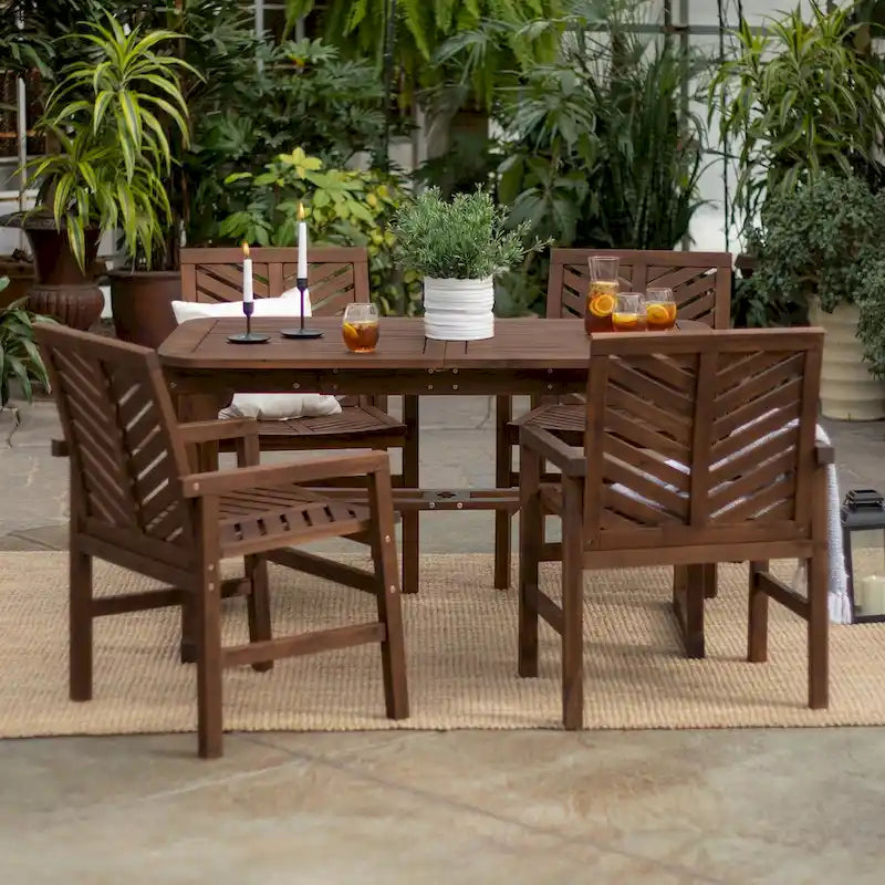 Middlebrook Hydaburg 5-Piece Acacia Extension Dining Set