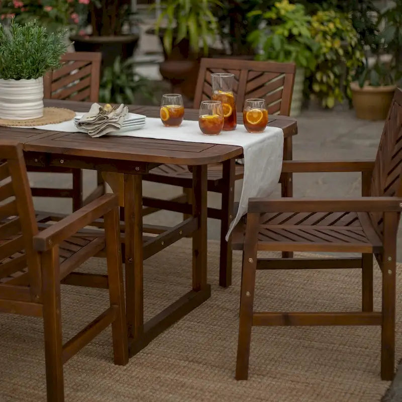Middlebrook Hydaburg 5-Piece Acacia Extension Dining Set