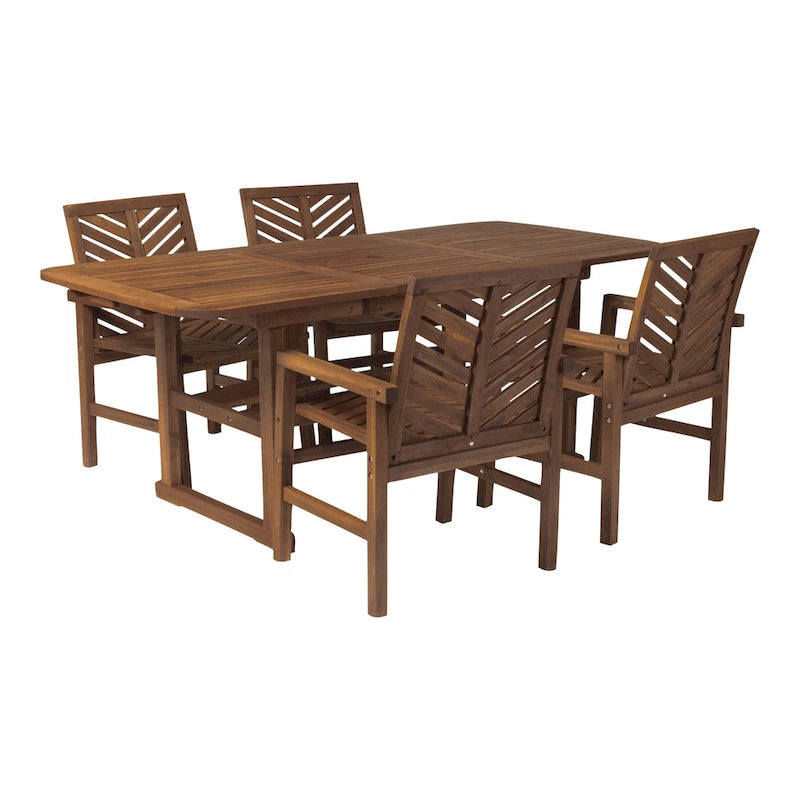 Middlebrook Hydaburg 5-Piece Acacia Extension Dining Set