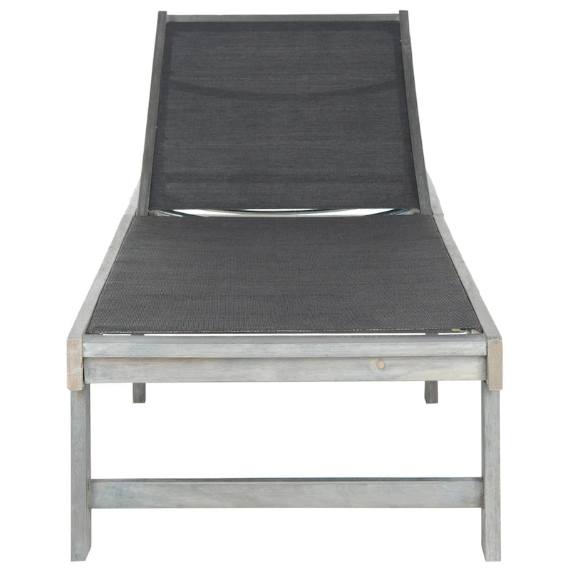 SAFAVIEH Outdoor Living Manteca Ash Grey Acacia Wood Lounge Chair - 23.6 x75.2 x13  - 24 W x 75 D x 13 H