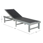 SAFAVIEH Outdoor Living Manteca Ash Grey Acacia Wood Lounge Chair - 23.6 x75.2 x13  - 24 W x 75 D x 13 H