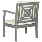 SAFAVIEH Outdoor Living Colfax Brown Acacia Wood 5-piece Beige Cushion Patio Set - Ash Grey/Beige - 35 W x 35 D x 14 H