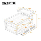 U Can Modern Coffee Table with Storage Shelf Rattan Drawer