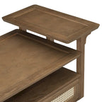 U Can Modern Coffee Table with Storage Shelf Rattan Drawer