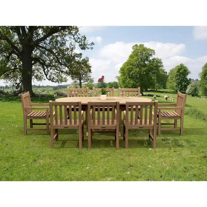 Hyde Park Natural Teak Dining Table Set