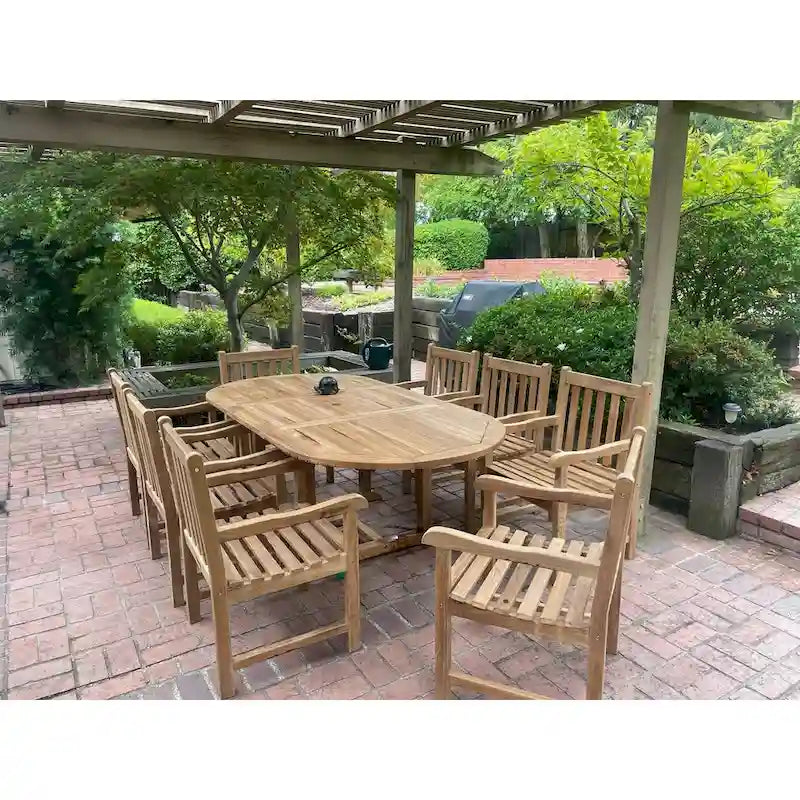 Hyde Park Natural Teak Dining Table Set