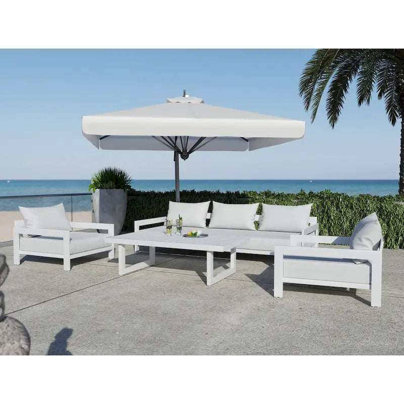 Renava Praxis Modern White Outdoor Sofa