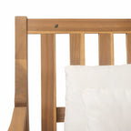 Wooden Patio Lounge Chair - 2-Position Chaise with Curved Armrests and 4 Cushions