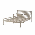 Wooden Patio Lounge Chair - 2-Position Chaise with Curved Armrests and 4 Cushions