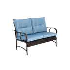 4 Piece Outdoor Patio Furniture Sets, Wicker Conversation Set for Porch Deck, Rattan Sofa Chair with Cushion