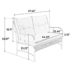 4 Piece Outdoor Patio Furniture Sets, Wicker Conversation Set for Porch Deck, Rattan Sofa Chair with Cushion
