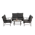 4 Piece Outdoor Patio Furniture Sets, Wicker Conversation Set for Porch Deck, Rattan Sofa Chair with Cushion