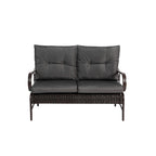 4 Piece Outdoor Patio Furniture Sets, Wicker Conversation Set for Porch Deck, Rattan Sofa Chair with Cushion
