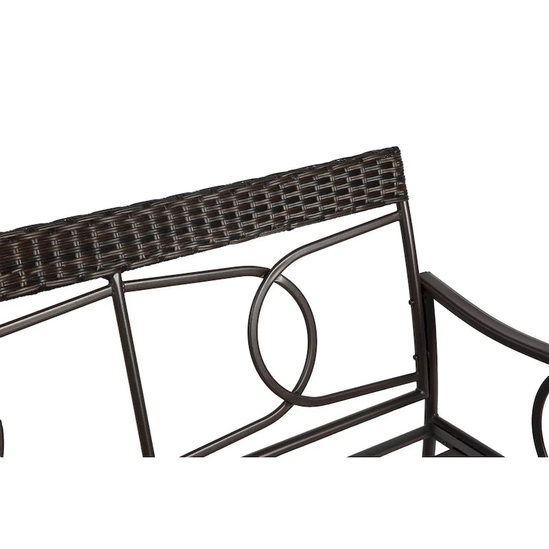 4 Piece Outdoor Patio Furniture Sets, Wicker Conversation Set for Porch Deck, Rattan Sofa Chair with Cushion