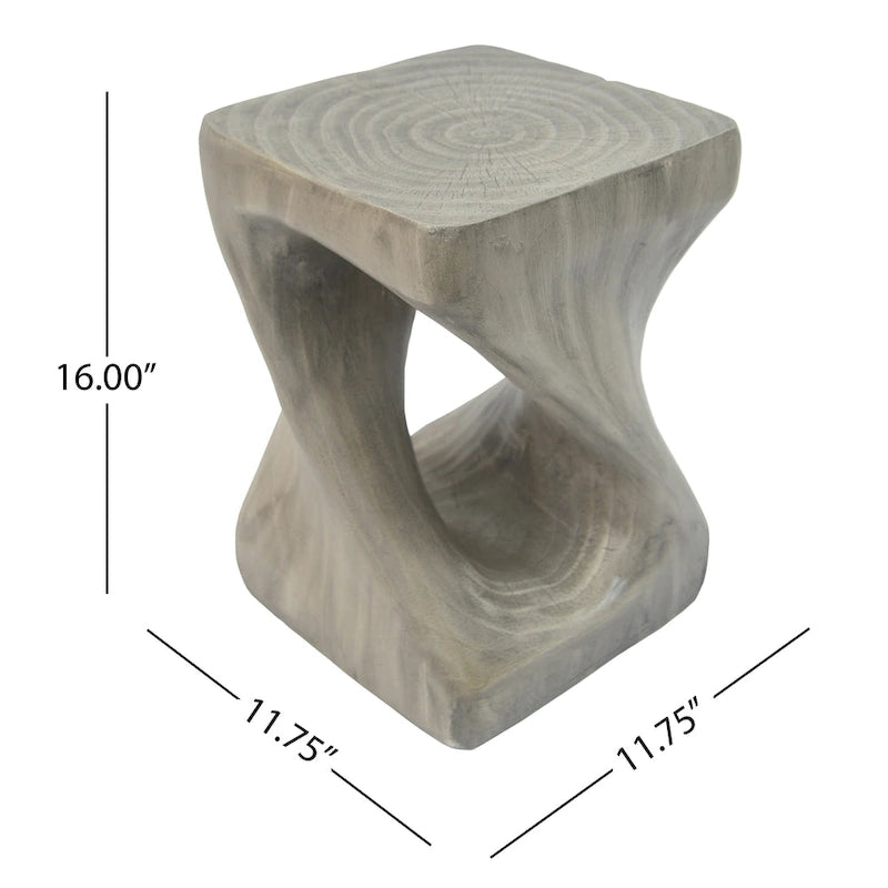 Christopher Knight Home - Stella Twisted Spiral Wood Grain Side Table