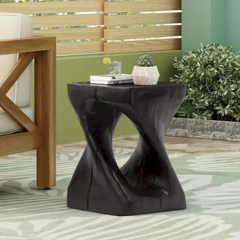 Christopher Knight Home - Stella Twisted Spiral Wood Grain Side Table