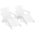 Polytrends Coastin Modern Poly Adirondack Chair With Ottoman (Set of 2)