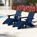 Polytrends Coastin Modern Poly Adirondack Chair With Ottoman (Set of 2)