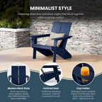 Polytrends Coastin Modern Poly Adirondack Chair With Ottoman (Set of 2)