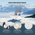 Polytrends Coastin Modern Poly Adirondack Chair With Ottoman (Set of 2)