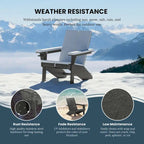 Polytrends Coastin Modern Poly Adirondack Chair With Ottoman (Set of 2)