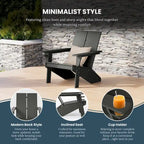 Polytrends Coastin Modern Poly Adirondack Chair With Ottoman (Set of 2)