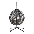 Versatile Egg Chair for Indoor and Outdoor Use, PE Rattan Patio Swing Hanging Chair with Stand and Cushion