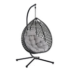 Versatile Egg Chair for Indoor and Outdoor Use, PE Rattan Patio Swing Hanging Chair with Stand and Cushion
