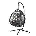 Versatile Egg Chair for Indoor and Outdoor Use, PE Rattan Patio Swing Hanging Chair with Stand and Cushion