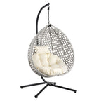 Versatile Egg Chair for Indoor and Outdoor Use, PE Rattan Patio Swing Hanging Chair with Stand and Cushion