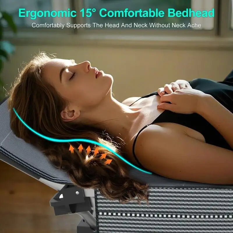 Folding Camping Cot, Double Layer Oxford Cot, for Camp and Office Use