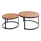 6-Piece Outdoor Patio Iron Modular Sectional Sofa Set with Nesting Coffee Tables and Side Storage Shelf
