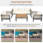 4-Pieces Patio Seating Group with Cushions & 1 Coffee Table
