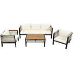 4-Pieces Patio Seating Group with Cushions & 1 Coffee Table