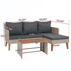 3PCS Ptaio Wicker Sectional Sofa Set