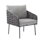 Roomfitters 4-Piece Outdoor Metal Patio Sofa Set with Cushions, Deep Seating Furniture for Garden or Balcony, Grey