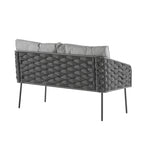Roomfitters 4-Piece Outdoor Metal Patio Sofa Set with Cushions, Deep Seating Furniture for Garden or Balcony, Grey