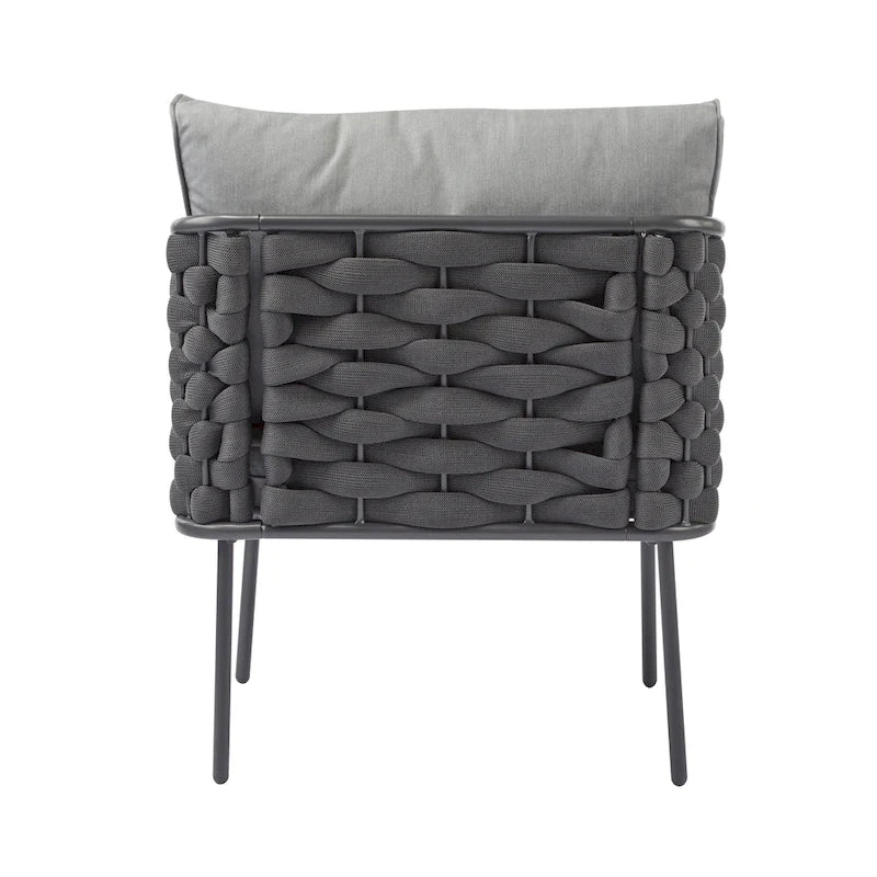 Roomfitters 4-Piece Outdoor Metal Patio Sofa Set with Cushions, Deep Seating Furniture for Garden or Balcony, Grey
