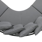 Iron Curved Sectional Sofa Set with Table and Cushions