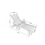 3-Piece Oversized Chaise Lounge Chair Set with Wood Texture