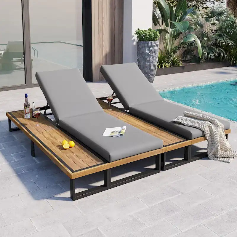 Outdoor Chaise Lounge Chair Set of 2