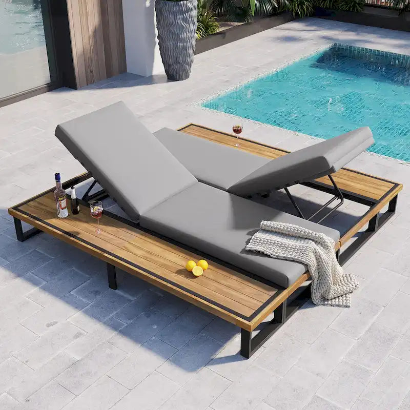 Outdoor Chaise Lounge Chair Set of 2