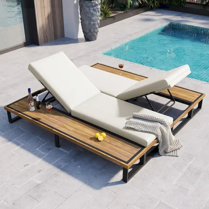 Outdoor Chaise Lounge Chair Set of 2