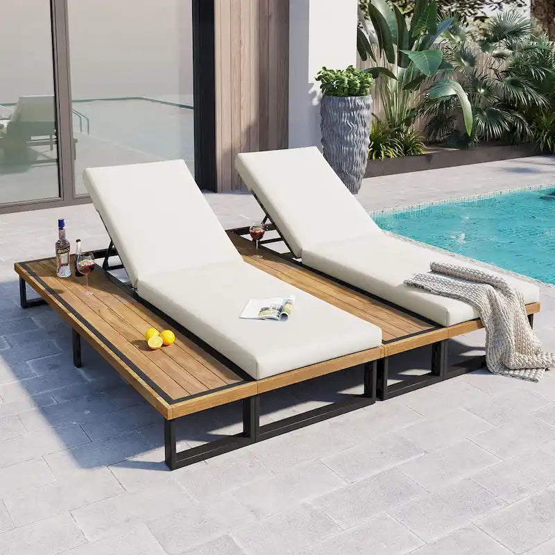 Outdoor Chaise Lounge Chair Set of 2