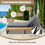 Outdoor Chaise Lounge Chair Set of 2