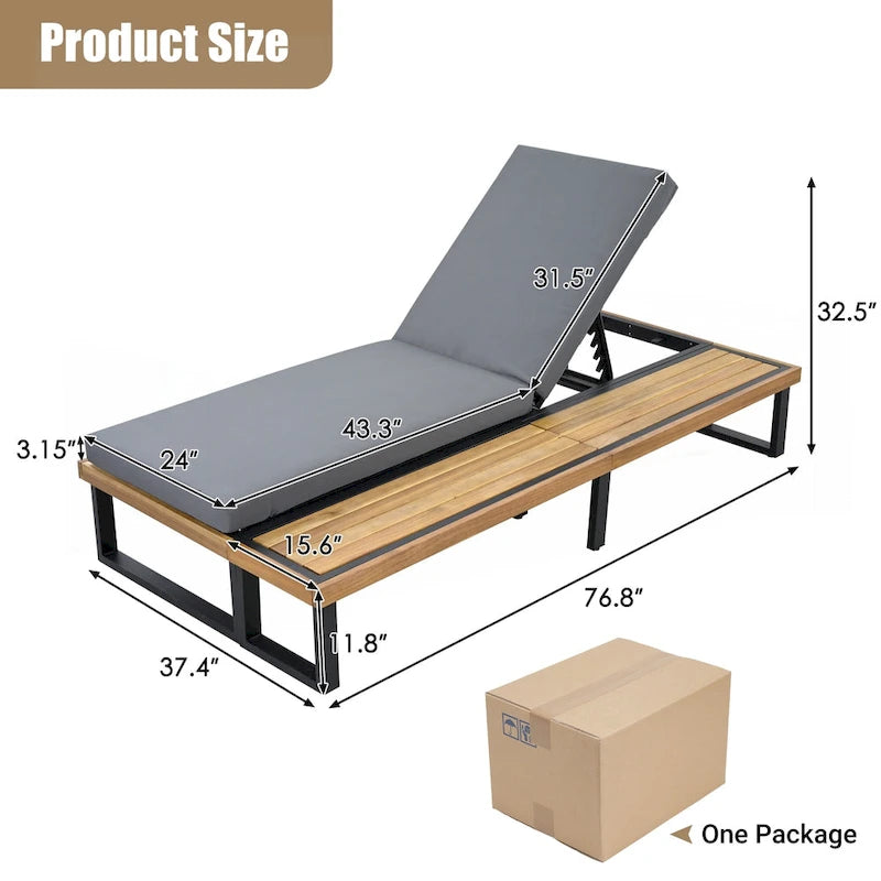 Outdoor Chaise Lounge Chair Set of 2