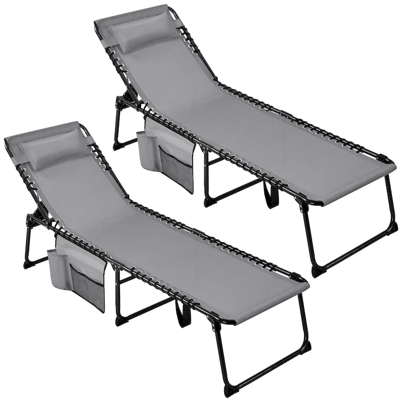 Yaheetech Adjustable Outdoor Folding Tanning Chair with 5 Back Position