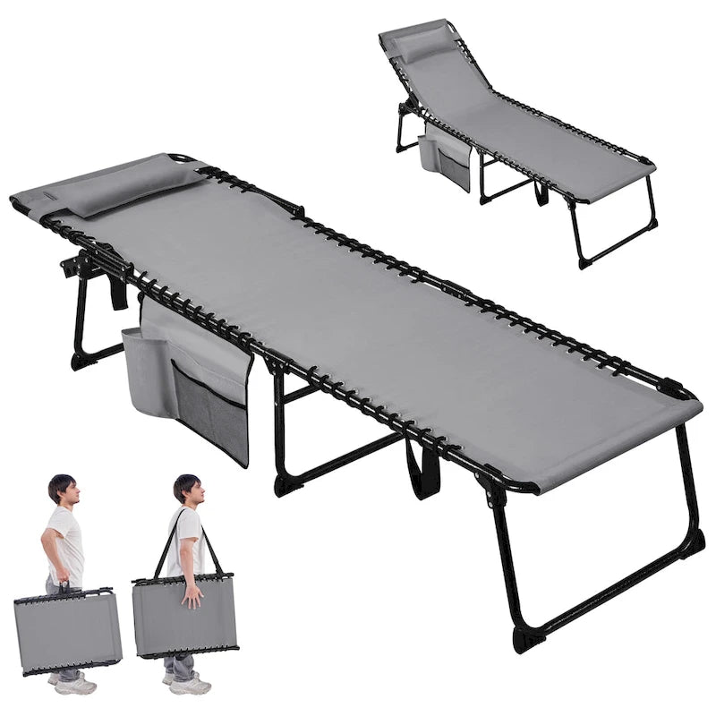 Yaheetech Adjustable Outdoor Folding Tanning Chair with 5 Back Position