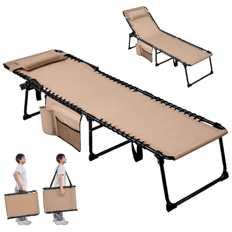 Yaheetech Adjustable Outdoor Folding Tanning Chair with 5 Back Position