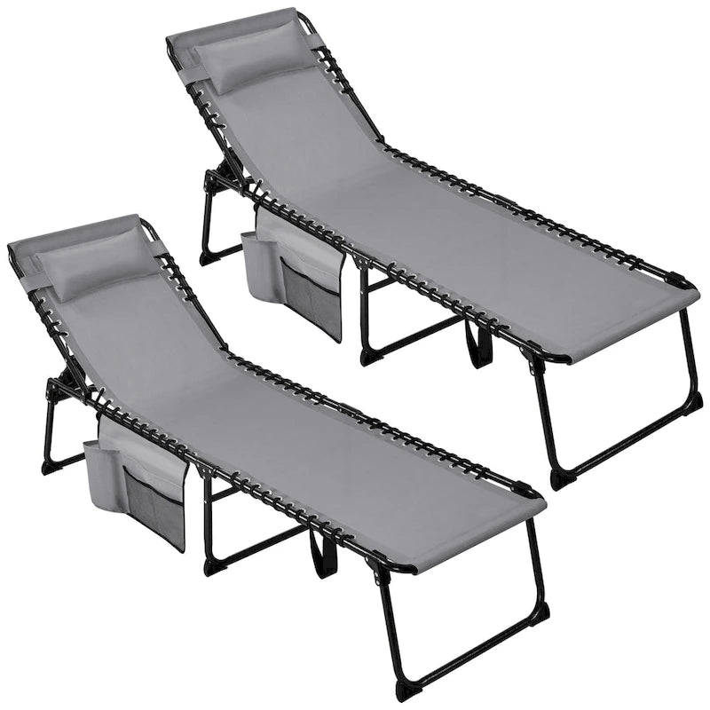 Yaheetech Adjustable Outdoor Folding Tanning Chair with 5 Back Position